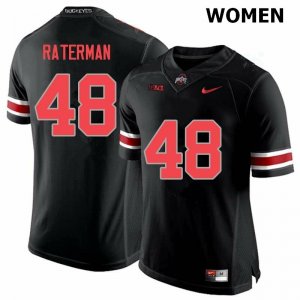 NCAA Ohio State Buckeyes Women's #48 Clay Raterman Blackout Nike Football College Jersey FDP2445VT